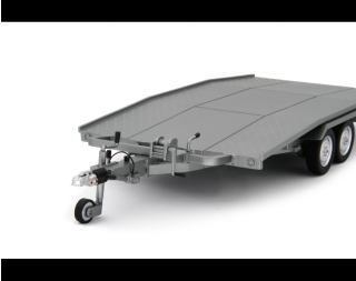 Autotransporter Anhänger Ellebi  silber Laudoracing 1:18 Resinemodell (Türen, Motorhaube... nicht zu öffnen!)